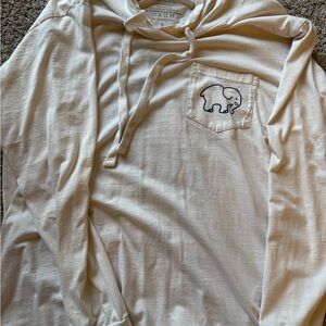 Ivory Ella Cream Hoodie with Elephant Logo